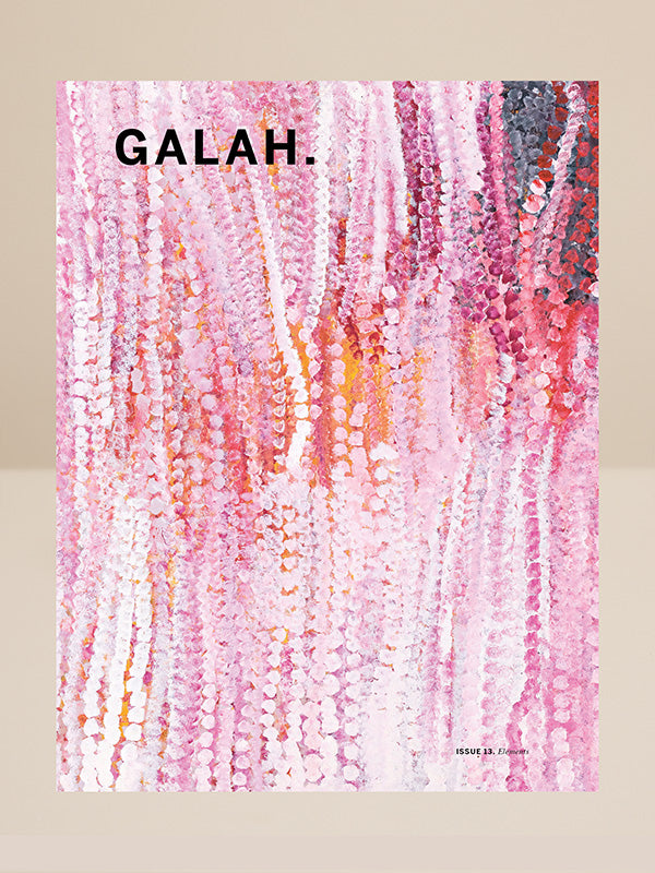 Cover of issue 13 'Galah Magazine.' text on a beige background